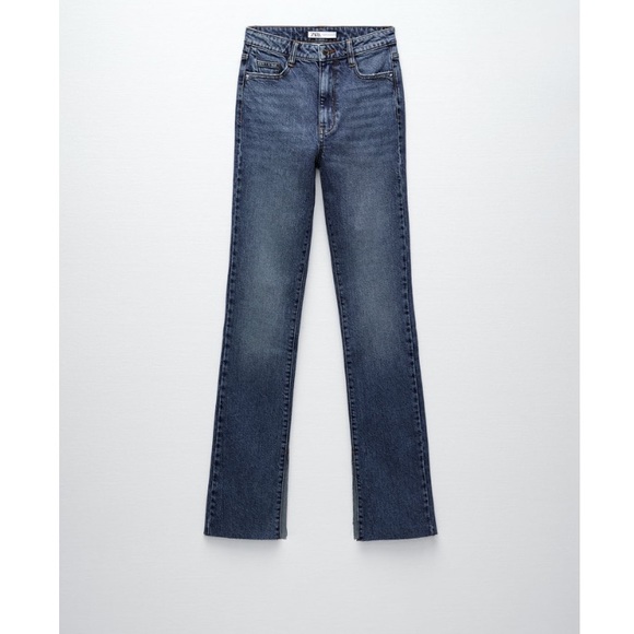 ZARA Slim Flare Blue Jeans - Picture 5 of 7